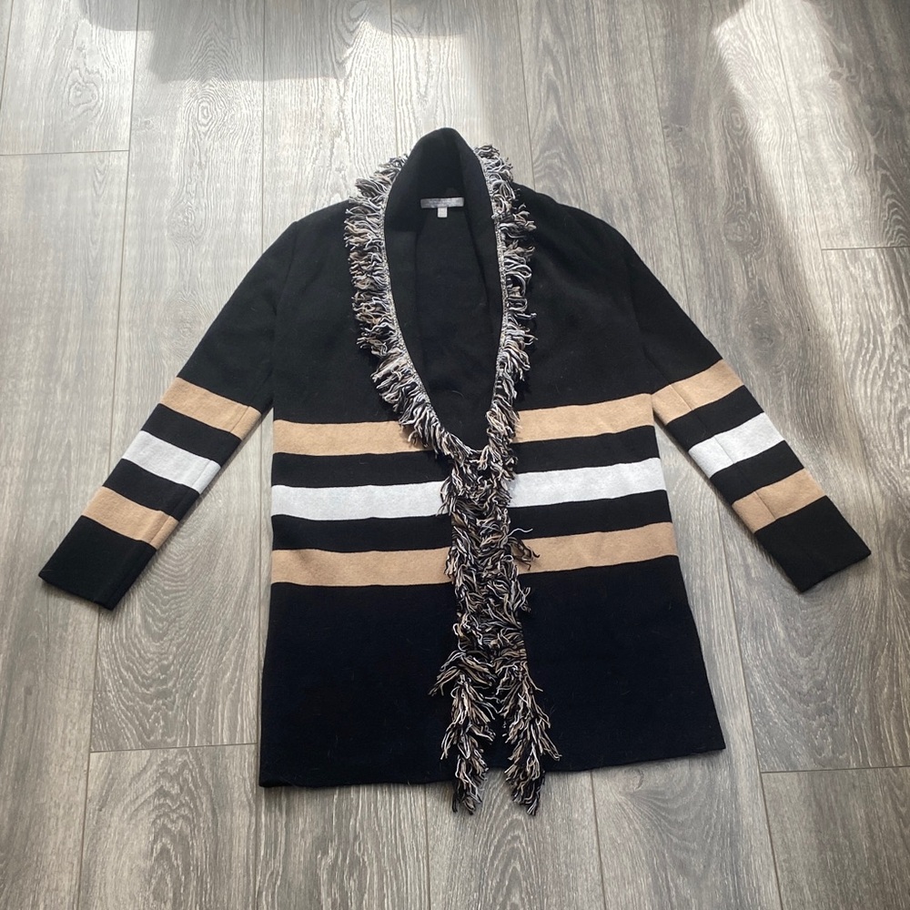 Neiman Marcus - 100% Cashmere Cardigan with Fringe Detail - Size XS
